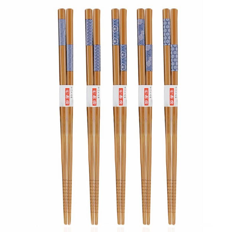 Unique Blue Bamboo Chopsticks Set Empire Chopsticks
